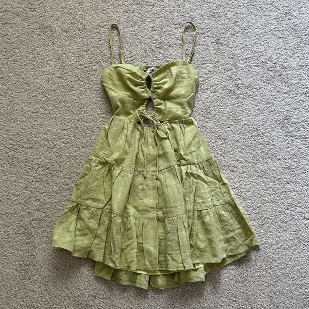 Princess Polly green lace up dress